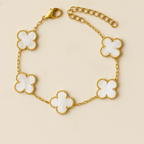 Klaver armband wit/goud